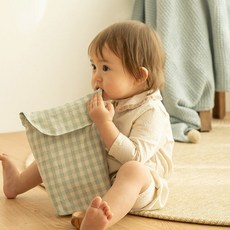 [데코뷰] 민트 멜란체크 기저귀파우치, 구성:단일상품