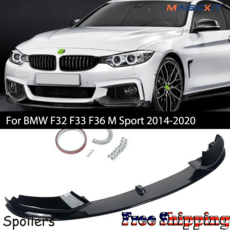 MAGICKIT 앞 범퍼 스플리터 립 글로스 블랙 bmw 호환 F32 F33 F36 M 스포츠 2014 성능 ABS 자동차 액세서리, 1개
