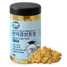 펫티즈 반려동물 동결건조간식 연어 큐브 트릿, 1개, 90g, 연어맛 - 폴카독