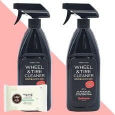 불스원 강력 휠크리너 600ml 2개(+하늘선물 물티슈 10매), 2개