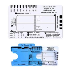 GHSHOP ECG 7단계 눈금자 휴대용 투명 전문 심박수 측정 도구, 8.7cm x 5.5cm, 심전도 눈금자, 분명한, 1개