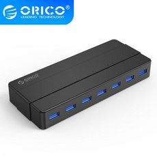 ORICO-7 포트 USB 3.0 허브 12V 전원 어댑터 분배기 OTG 데스크탑 노트북 PC 컴퓨터 액세서리 초고속, 4.EU Plug