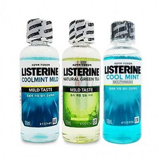 [더있소] 세균억제 리스테린 구강청결제 가글 쿨민트 그린티, 리스테린100ml 그린티마일드, 1개, 100ml