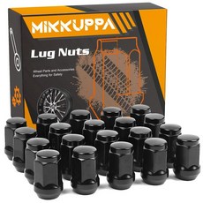 MIKKUPPA 1/2-20 러그 너트 - 지프 랭글러 JK 리버티 그랜드 체로키 애프터 마켓 휠 개 블랙 클로즈드 엔드, 1개