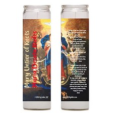 Mary Solutions 2 개의 양초의 2 조각의 교차점은 영어와 스페인어로기도했습니다., 본상품, 본상품