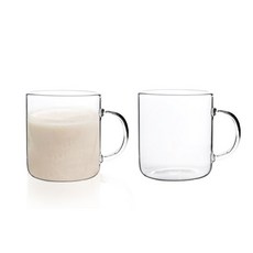 Bestra 홈카페 내열유리 머그컵 190ml, 투명, 2개