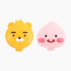 카카오프렌즈 리틀프렌즈 원형 손거울빗 세트, 1개, 리틀어피치