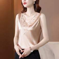 Myshe 여름 여성 홈 가정 이너 끈나시 티 빅사이즈 hjy622j