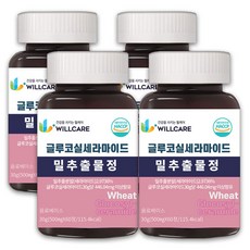 윌케어 글루코실 세라 마이드 밀추출물정 티크 세라마이드 500mg x 60정, 4개