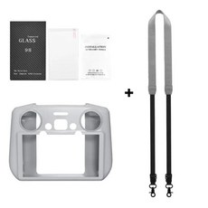 DJI 4 프로 RC 2 용 실리콘 케이스 커버 리모컨 랜야드 보호대 필름 에어 3 넥 스트랩 드론 액세서리, 07 3 in 1 Lanyard A