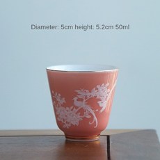 쿵푸 차 컵 단일 컵 차 감사 컵 마스터 컵 여성 블루 핑크 가정용 중국 스타일 찻잔 머그잔, 티컵 A 50ml, 하나, 1개