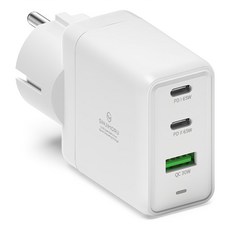 SINJIMORU O PD GaN 65W接地3孔超高速充電器, 1個, 白色