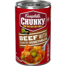 캠벨 청키 비프 베지터블 수프 553g x4팩 Chunky Soup Beef Country Vegetables 18.8oz, 533g, 6개