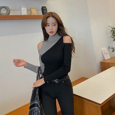 다바걸 페니오프배색니트