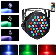 스테이지 조명 36x1W LED 파 라이트 RGB 7 채널 리모컨 포함 DJ KTV 디스코 파티 4pcs, 1개, 2) 1pc