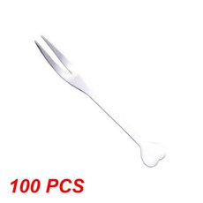 2050100pcs Stainless Steel Fruit Fork Fly Double Dessert Fork Smooth Round Pastry Fork Christmas Par, 01 CHINA, 02 100pcs, 100개