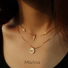 남여공용 일본 복고풍 힙합 레이어 목걸이 펜던트 아이스 힙합 스트릿 패션 스타일 스털링 실버 골드 레이
