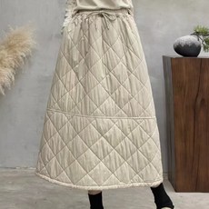 ZENCY젠시 오데트 밴딩 퀼팅 플레어 롱스커트