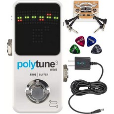 튜너 TC Electronic PolyTune 3 Mini Polyphonic Tuner Pedal with BonaFide Buffer Bundle with Blucoil, One Color, 상세 설명 참조0