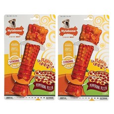 닐라본 7255625253 Nylabone (2팩) Frenzy Giant Pepperoni 피자 맛 강아지 츄잉 장난감 최대 22.7kg(50파운드) 강아지용 - 강아지피자