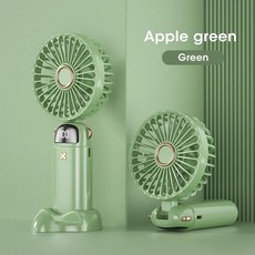 렛츠몰접이식 USB 휴대용 소형 선풍기 디지털 디스플레이 전기 선풍기 미니 5 단 바람 분리형 야외 스포, 03 Green, 한개옵션1