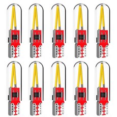 10Pcs T10 W5W 168 필라멘트 COB LED 자동차 조명 유리 쉘 Led 웨지 자동 주차 램프 읽기 돔 전구 DRL 자동차 스타일링, 크리스탈 블루