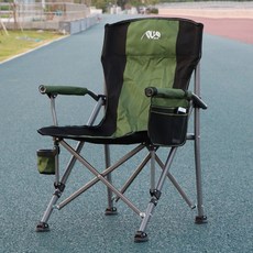 야외 접이식 의자 휴대용 캠핑 낚시 레저 가정용 의자, 사이드 포켓 + 수납가방 녹색