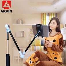아르빈 폴딩 롱 암 태블릿 홀더 스탠드IPad 4 14인치 360도 회전식 강력한 게으른 침대 장착 브래킷IPhone X XS용테이블트 스탠즈, 01 type 2 rose gold