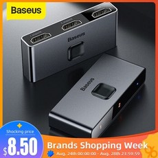 [해외] BASEUS HDMI 분배기 4K HDMI 스위치 어댑터 HDMI 스위처 1X 22X1 PS43 TV 박스 스위치 HDMI 양방향 게임 HDMI 분배기, 1개