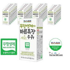 파스퇴르 파스퇴르 무항생제인증 바른목장우유190ml(24팩), 단일상품