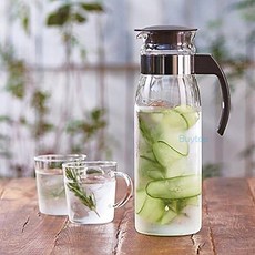 하리오 유리 물병 1400ml (그레이 / 그린 / 대전사), 그레이14-BW