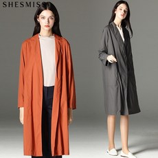 쉬즈미스 쉬즈미스(SHESMISS) 스텔라 옆트임 싱글 트렌치코트 (택가격:248000원)