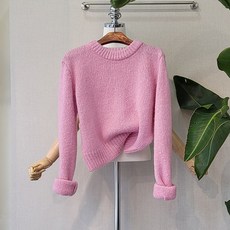 여성 울 알파카 혼방 크롭니트 3컬러