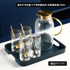 FLORIS 망치무늬 프놈펜 유리컵 술잔 물컵 갈 찻잔 주스컵 자, 2L 쌀 주전자 4개 직접 망치컵 블