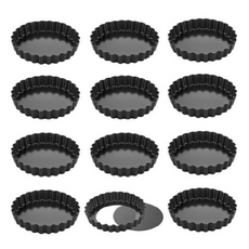 쉐프메이드 미니 원형 타르트틀 블랙 12p, 2개