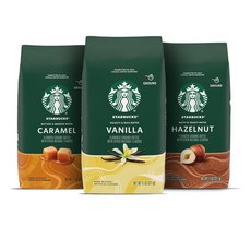 Starbucks 스타벅스 그라운드 커피 헤이즐넛 바닐라 카라멜 311g 3봉 세트, 3개