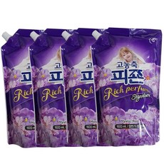 피죤 리치퍼퓸 고농축 섬유유연제 미스틱레인 리필+칫솔증정, 4개, 1600ml