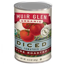 Muir Glen Fire Roasted Diced Tomatoes 미국 뮤어글렌 파이어 로스트 토마토 조각 411g 6캔, 6개