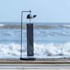 미니종 일본식 남부 철재 풍경 고래 일본 산들바람 빈티지 금속 문과창문 벽걸이장식품 소원빌기 귀여운, T02-어린고래 풍경+풍경 선반