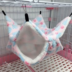 더블 레이어 따뜻한 햄스터 해먹 작은 애완 동물 침대 흰 족제비 기니 돼지 집 작은 동물 친칠라 다람쥐 봉제 케이지, 1개