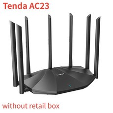 와이파이공유기 WIFI Tenda-AC23 스마트 와이파이 AC2100 라우터 듀얼 밴드 기가비트 무선 홈 인터넷 7 안테나 기술 CN 버전, 2.US plug - without retail box