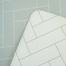 따사룸 PVC 양면 놀이방매트 유아 아기 거실 바닥 복도 쿠션 층간소음 애견 강아지 사계절 안전 어린이집 방수 180 200 240, 헤링본화이트 양면 매트