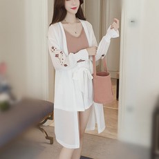 여성 여름 망사 가디건 롱 비치 루즈핏 ZNYC