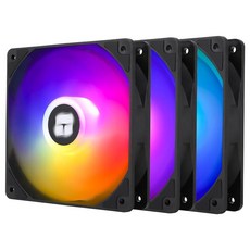 ARGB 팬 시스템 쿨링 케이스 서멀라이트 TLC12CS X3 CPU 120mm 냉각기 SFDB 베어링 포함 4핀 PWM 무음 컴퓨터 최대 1500RPM 냉각 （3 수량 ）, TL-C12C-S X3, 한개옵션1