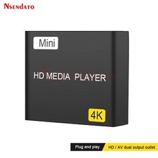 휴비나인 HD고화질미디어변환기 4k 미니 풀 HD 미디어 멀티미디어 플레이어 HDMI 호환 USB HDD SD U 디스크 AV 출력 광고, UK Plug, 3)UK Plug - 멀티미디어재생기