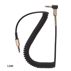3.5MM 오디오 케이블 3.5 잭 수-수 남성 AUX 코드 와이어 신축 스프링 케이블 카폰 헤드폰 스피커용, 01 Black_01 1.8m, black