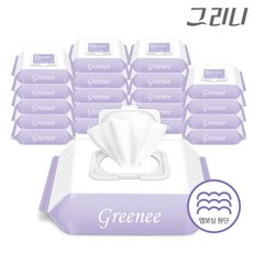 [그리니] (Greenee) 오리지널 엠보 물티슈 55gsm캡형 20팩, 상세 설명 참조