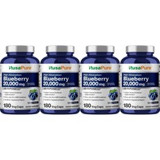 누사퓨어 30배 추출 고흡수 블루베리 20000mg, 180정, 4개