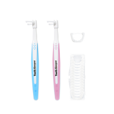 투스키퍼 손잡이형 치실 치간칫솔 본품1개+리필50개 세트, 핑크, 1세트, 1개입
