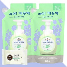 아이깨끗해 항균 폼 핸드솝 리필 청포도향 200ml 2개(+하늘선물 물티슈 10매), 01 아이깨끗해 핸드솝 리필 청포도향 2개, 2개
